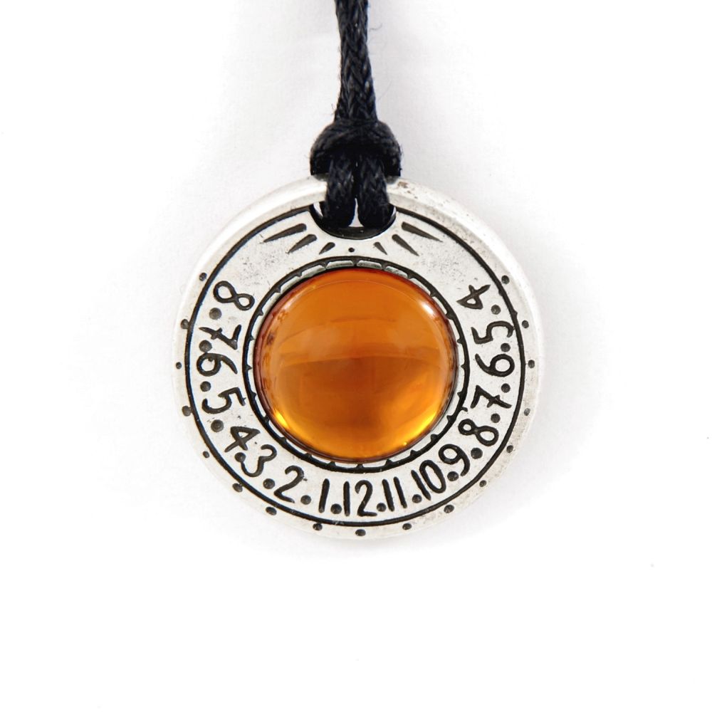 Náhrdelník a sluneční hodiny Jupiter - oranžový kámen